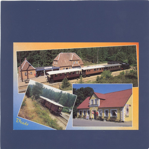 Parní lokomotiva, vlak, Vrads, Dánsko - pohlednice