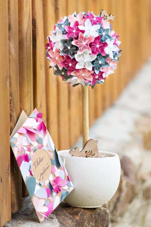 Kusudama strom v květináči — foto 1