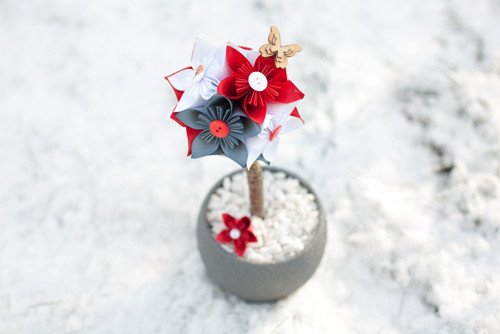 Kusudama strom v květináči — foto 1