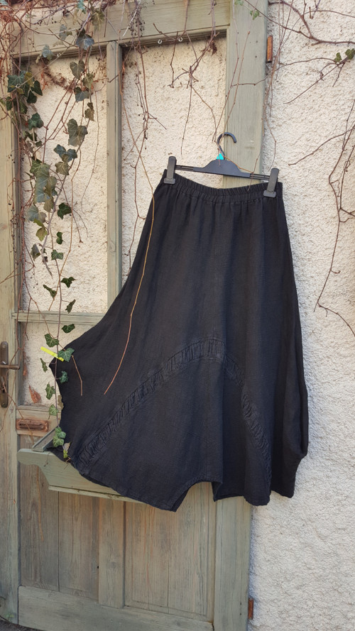 Boho dlouhá sukně, len/ba, vel.M/L — foto 1