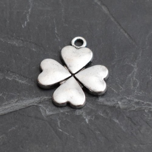 .Přívěsek čryřlístek 21x17,5mm - starostříbrný