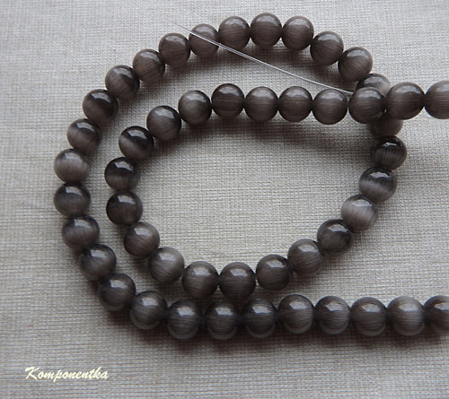 Kočičí oko polodrahokam 6mm 6kusů