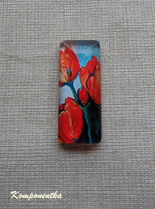 Kabošon obdélníkového tvaru 10x25mm 1kus