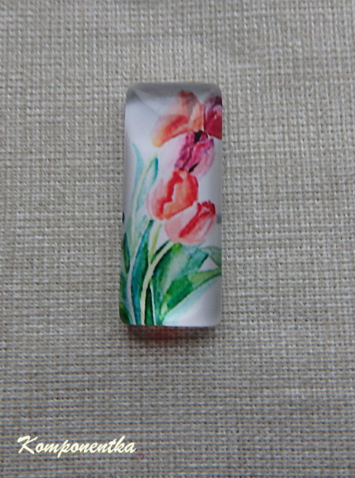 Kabošon obdélníkového tvaru 10x25mm 1kus