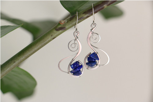 Závěsné náušnice + lapis lazuli