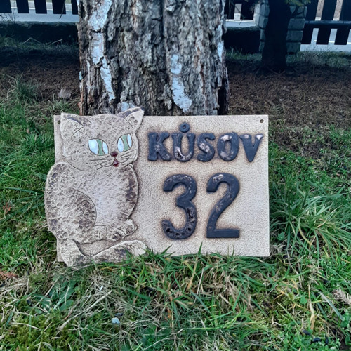 Jmenovka s kočičkou