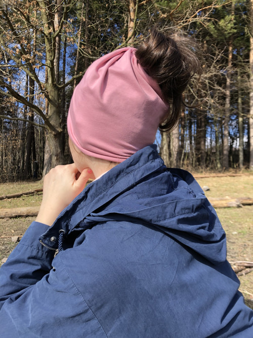 Dámská čepice 3v1 culíkovka růžová