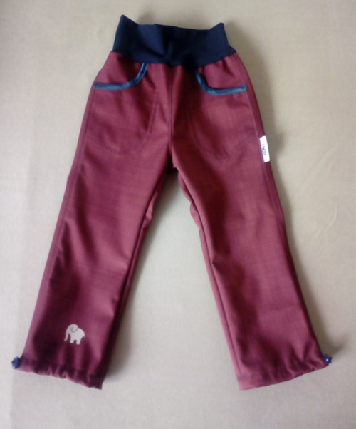 Jarní softshell. kalhoty - bordó, vel. 92 — foto 1
