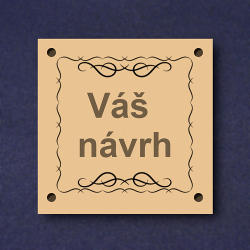 Kožený štítek3x3 cm - přírodní