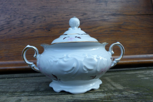 Květy růžové...porcelánová cukřenka