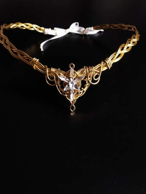 Elfský ornament zlatý •tiara• — foto 1