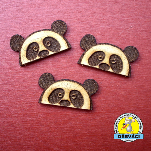 Panda gravírovaná....3x1,7 cm KV0271 I