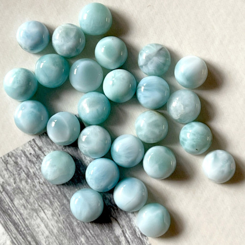 Larimar kabošon kruh / 6mm