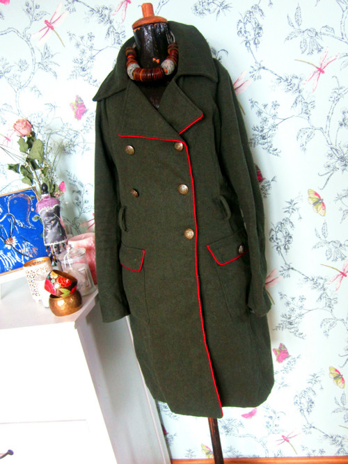 Kabát olivový, army look — foto 1