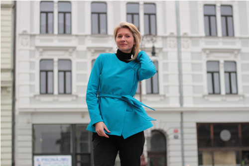 Kardigan azurový -skladem vel. L