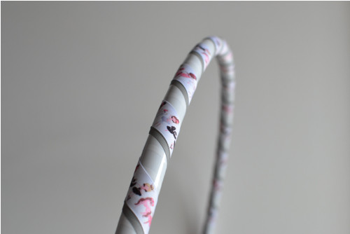 Obruč na hooping Baletky-bílo-šedá 80 cm