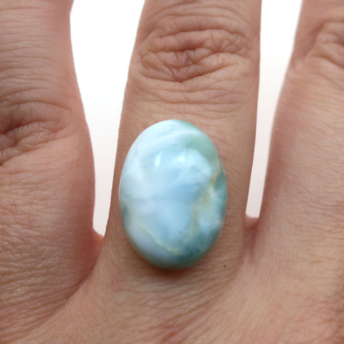 Kabošon výběrový larimar ovál 17,4mm — foto 1