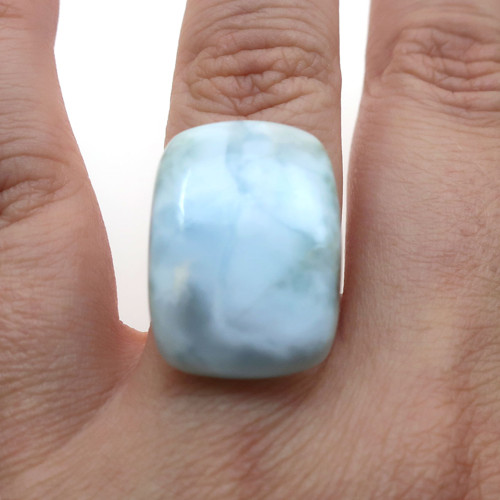 Kabošon výběrový larimar obdélník 23mm