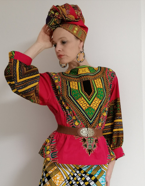 Africká halenka Dashiki vzor,velikost 36/38