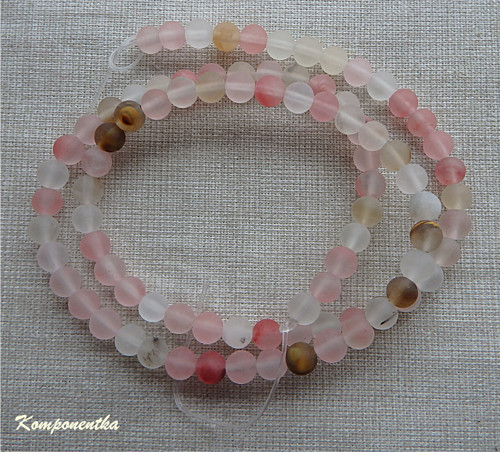Křišťál quartz třešňový matt 4mm 10kusů