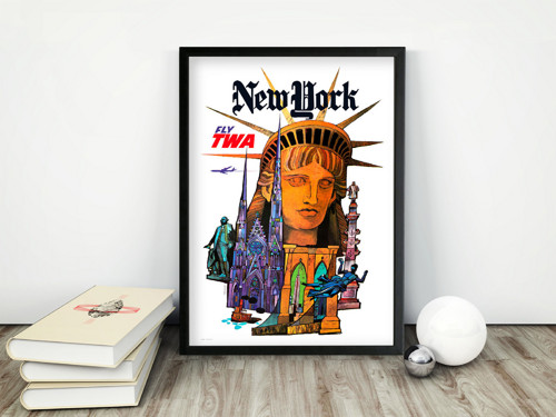 Vintage plakát New York - TWA