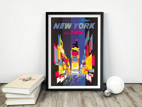 Vintage plakát New York Times Square - TWA