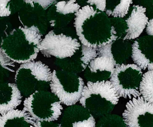 50ks zelená bílá Poly vlna Pompom Ball Charm Pon