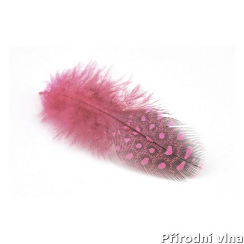 Peří perlička 6-8 cm 24 ks barva růžová