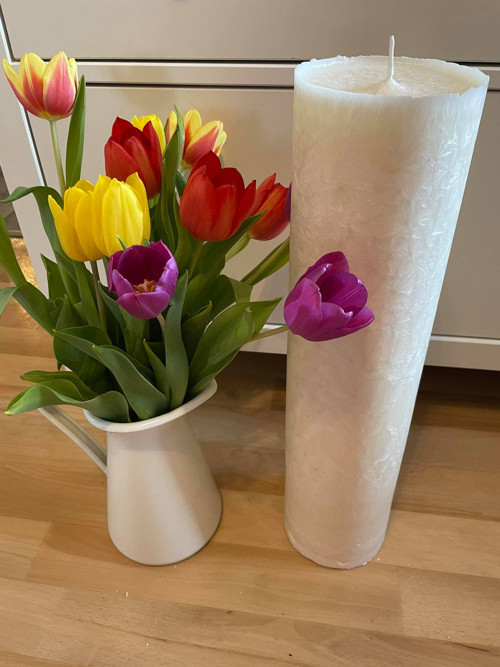 Obří svíčka válec - 48 cm bílý