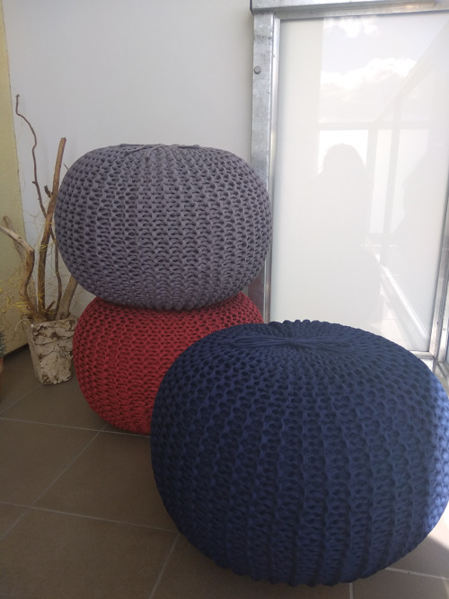 Puff velký "tmavě modrý "/průměr 56cm,výška 31 cm/