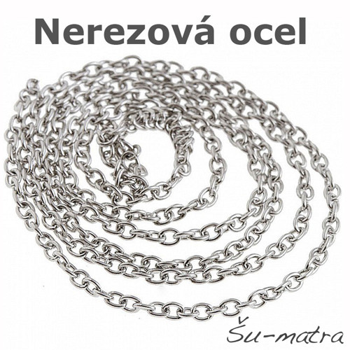 Řetízek z nerezové oceli, 2,5x3,5x0,5 mm (10 m)