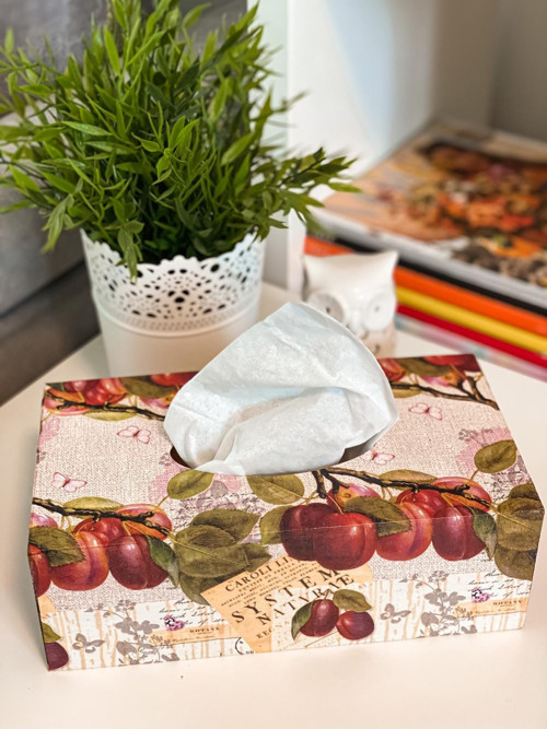 Krabička na kapesníky - Švestková
