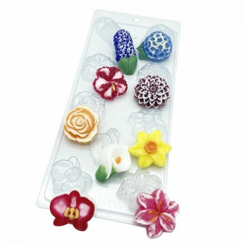 1ks Flower Mix 2 Plastic Soap Making Mold, — foto 1