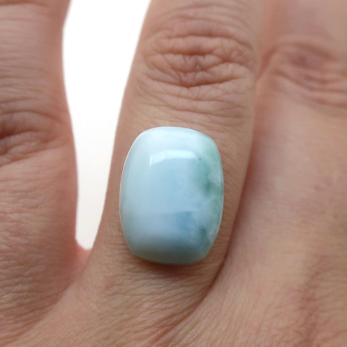 Kabošon výběrový larimar obdélník 16,2mm