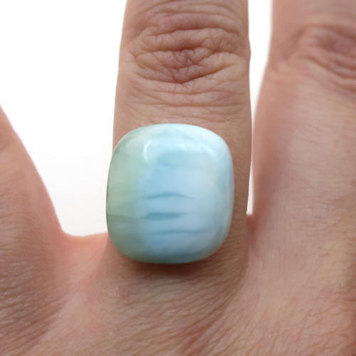 Kabošon výběrový larimar obdélník 16,1mm