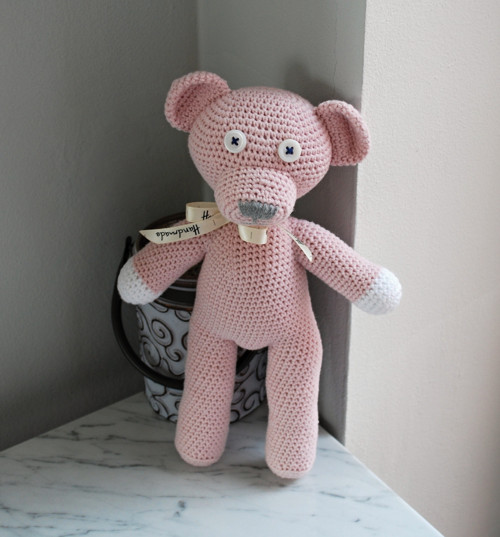 Háčkovaný medvídek Mr Bean Teddy - pudrově růžový — foto 1