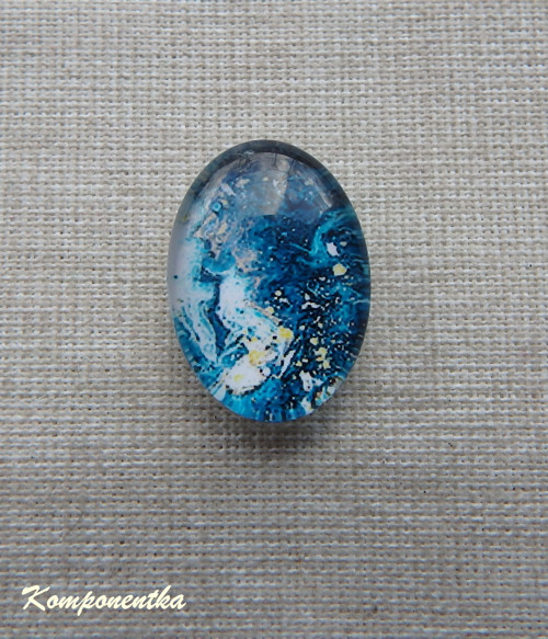 Skleněný kabošon 13x18mm 1kus