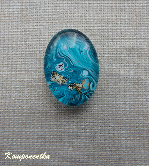 Skleněný kabošon 13x18mm 1kus