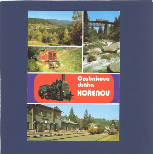 Kořenov - ozubnicová dráha - pohlednice