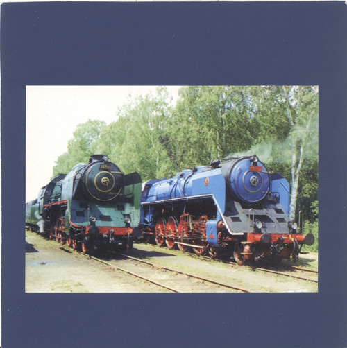 Parní lokomotiva 387.043 a 498.022 - pohlednice