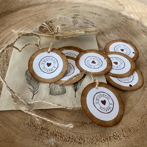 Visačka "Vyrobeno s láskou" - set 10 ks — foto 1