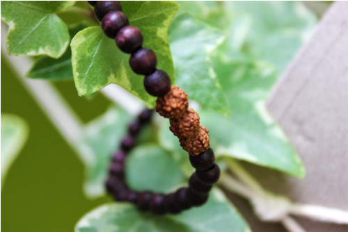 S duší přírody.. Rudraksha & Dřevo. Náramek.