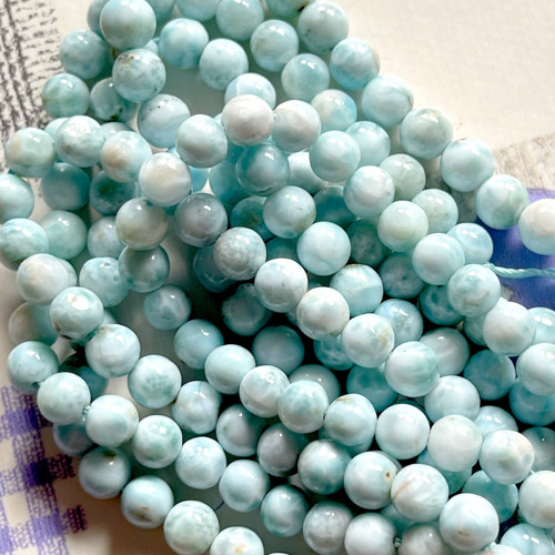 Larimar prírodný A kvalita korálky / 6mm