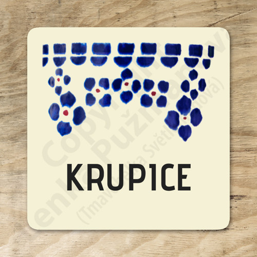 Krupice – samolepka na kořenku — foto 1