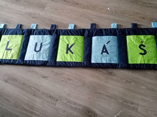Kapsář / mantinel na zeď "jméno "