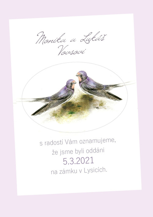 Svatební oznámení *Vlaštovky* (No.214)