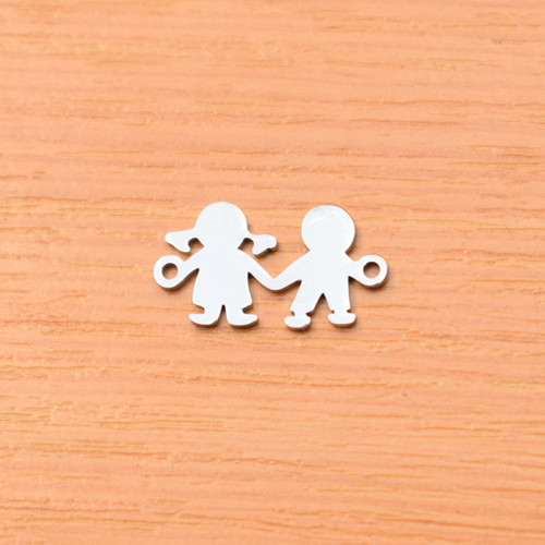 Dvě děti - nerez - 19x11mm