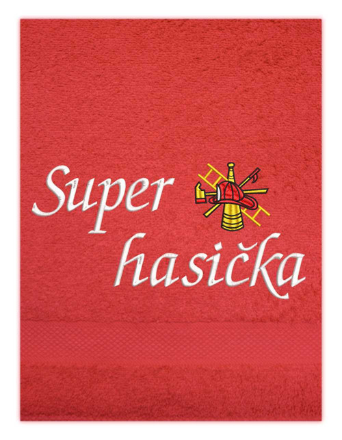 Osuška s výšivkou - Super hasička — foto 1