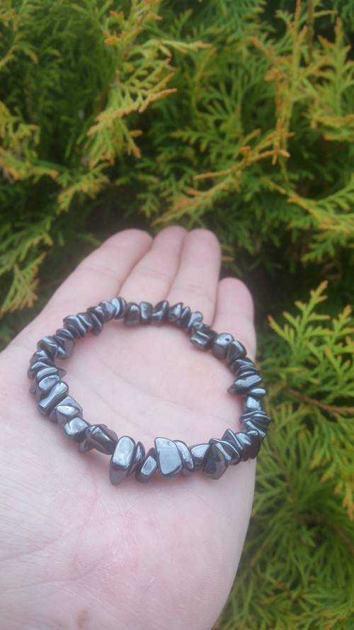 Pánský minerální náramek. Hematit