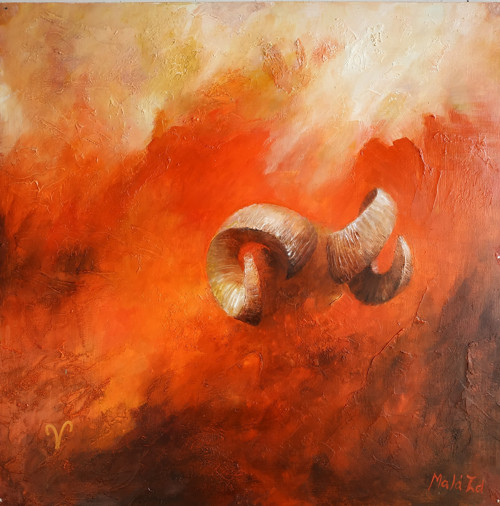 "BERAN", 60x60 cm, olej, sololit